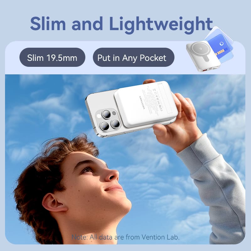 Power Bank Inalámbrico Magnético 10000mAh con Soporte, Carga Rápida y Pantalla LED