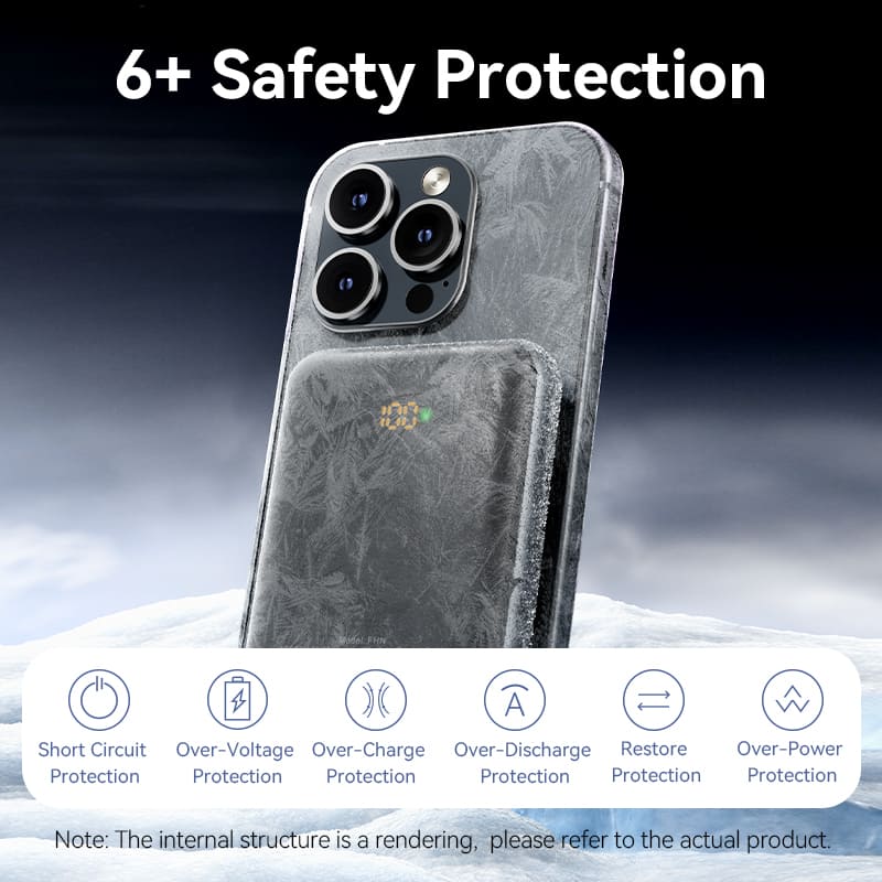 Power Bank Magnético Inalámbrico de 10000mAh con Soporte y Carga Rápida