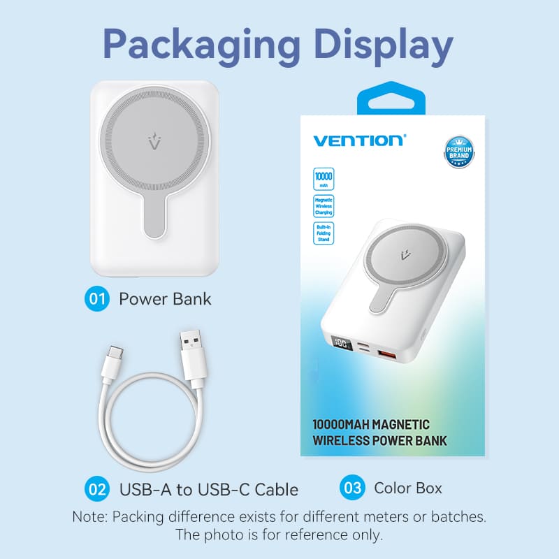 Power Bank Inalámbrico Magnético 10000mAh con Soporte, Carga Rápida y Pantalla LED