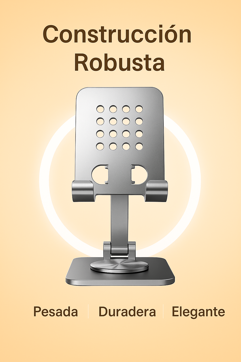 Soporte de Móvil con Base Giratoria 360° – Diseño de Aluminio Plegable para Escritorio